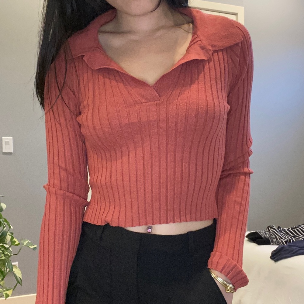 Honey Punch knit collar top